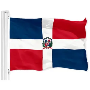Dominican Republic Flag |   3x5 feet |   Printed 150D Indoor/Outdoor, Vibrant Colors, Brass Grommets, Quality Polyester, Much Thicker More Durable Than 100D 75D Polyester