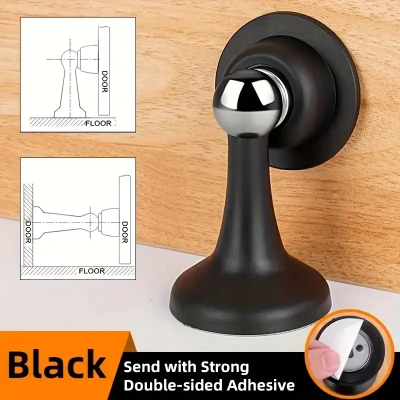 Powerful Magnetic Door Stopper - No Drill Installation, Strong Grip for Home & Office, Available in, Options, Space Saving and Slip Resistant Design, Doorstop, Door Hardware