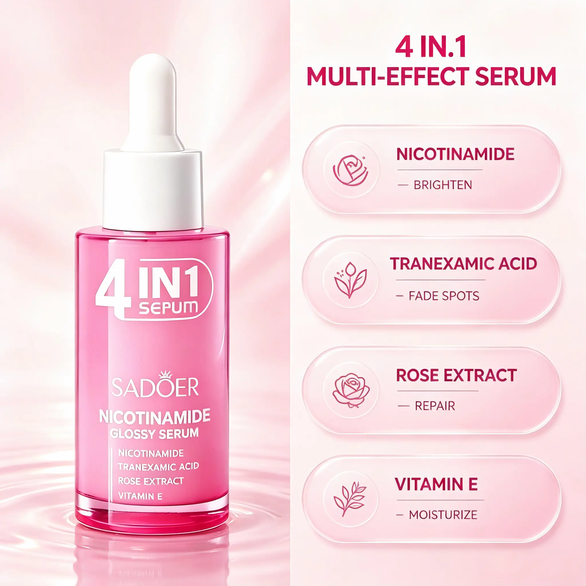 Korean 4-in-1 Super Essence Lotion Moisturizing face creamhydrating facial essence, women's facial toner Daily Toner for Uneven Skin Tone & Texture | Niacinamide, Glycolic Acid for Clear Glass Skin | Korean Skin Care | 250ml