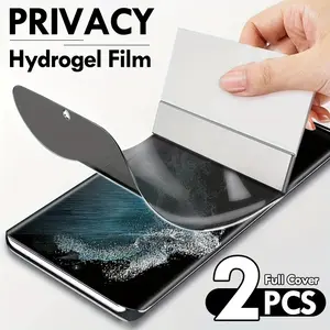 2 pcs Anti Spy Privacy Soft Protective Hydrogel Film Protector Compatible With Samsung Galaxy A17 A07 A37 A57 A16 A26 A36 A56 A15 A25 A35 A55 A14 A24 A34 A54 A73 A53 5G A52 A52S A32 5G A12 Privacy Hydrogel Film