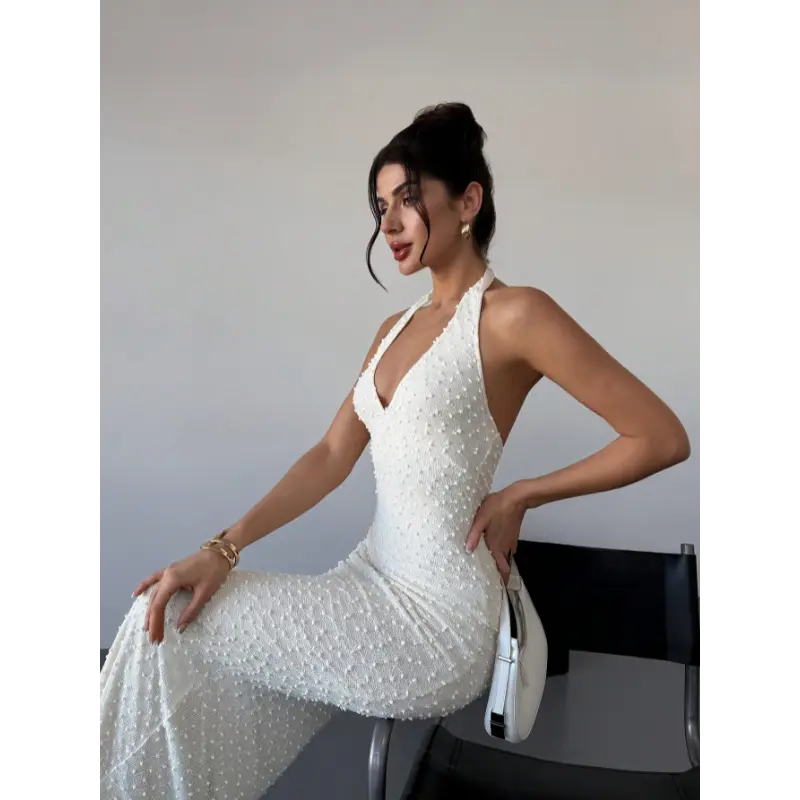 SHEIN Priv Spring/Summer New Romantic V-Neck Textured Tight Waist Slim Fit Maxi Dress, Elegant Date Night Look,Summer Dresses For Women,Tea Party Dress,White Graduation Dress Concert Rave Outfit Women,Backless Dress - TikTok Shop SHEIN Priv Spring/Summer New Romantic V-Neck Textured Tight Waist Slim Fit Maxi Dress, Elegant Date Night Look,Summer Dresses For Women,Tea Party Dress,White Graduation Dress Concert Rave Outfit Women,Backless Dress - TikTok Shop