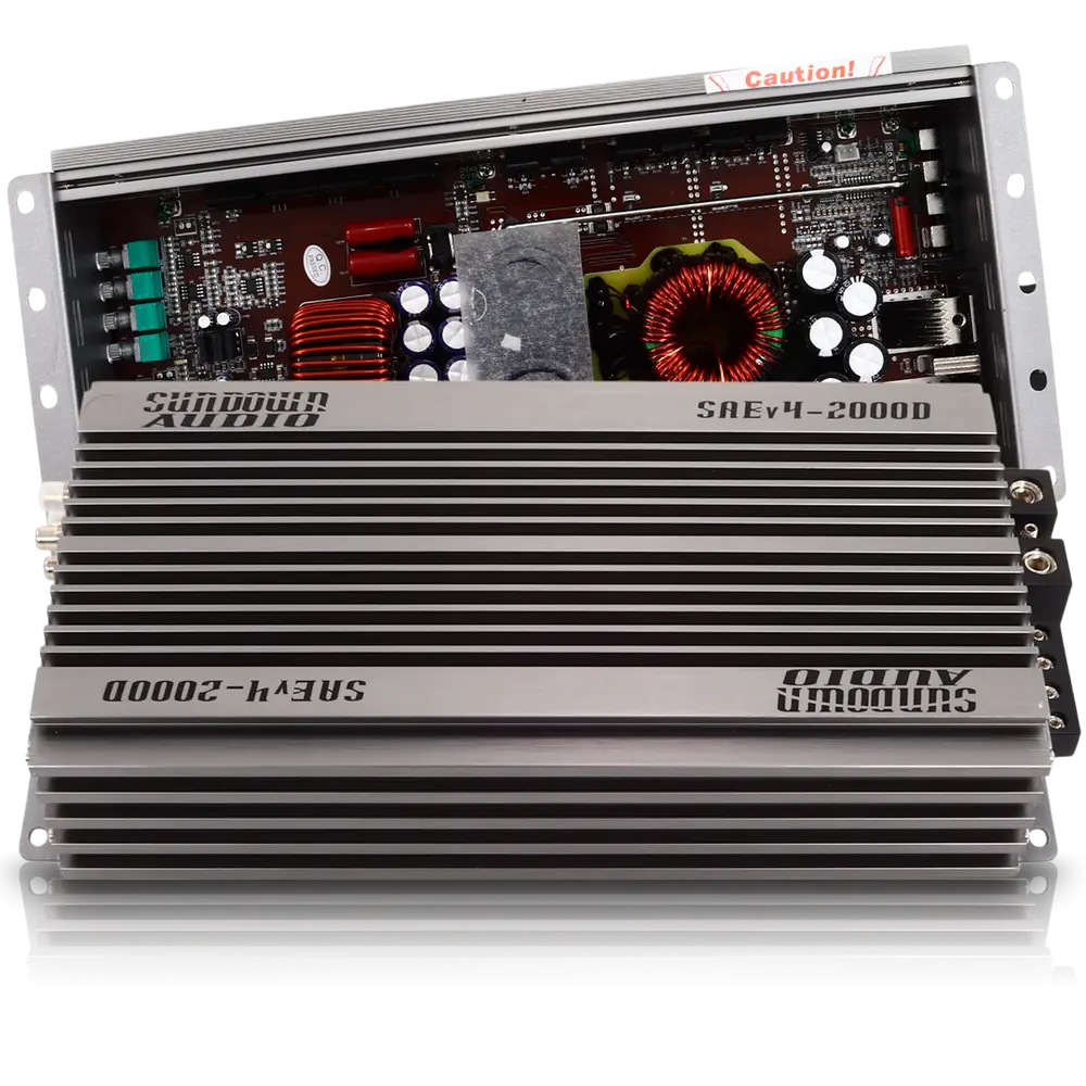 Sundown Audio SUN-SAEv.4-2000D SAEv4-2000.1D 2000W Digital Class D Wired Car Custom Powered Audio Amplifier with Remote Control, Noise Reduction, Protection Features, Custom Audio Amplifiers