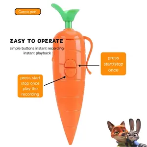 Animation Zootopia 2 Judy Rabbit Police Officer Nick Carrot Recorder Props Voice Recorder Pen Can Write And Record Cute Toy Gift For Student