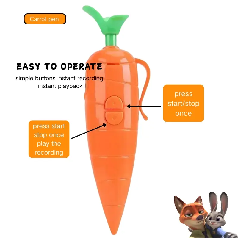 Animation Zootopia 2 Judy Rabbit Police Officer Nick Carrot Recorder Props Portable Recording Voice Recorder Pen Can Write And Record Cute Toy Gift For Student