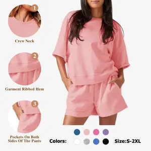 FISOEW Womens 2 Piece Outfits Casual Oversized Cropped Sweatshirt and High Waist Running Shorts Tracksuit Sets tracksuits #Springtok #TikTokShopJumpstartSale Summer Sportswear i am gia track set tracksuits for women