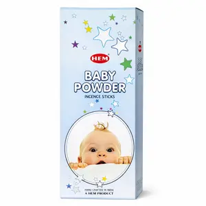 HEM Baby Powder Incense Sticks - Hand-Rolled in India, 120 Count