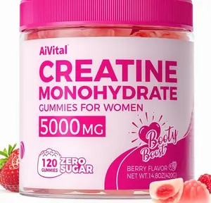 AiVital™ Creatine Gummies for Women, 5000mg Creatine Monohydrate Gummies+2000mg Collagen+1000mg BCAA, Women-Specific Formula, Sugar Free, 30 Servings, 120 Counts(Berry)