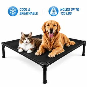 EcoJoy Pets Modern Elevated Orthopedic Dog Bed - Cooling Breathable Mesh Cot, Heavy-Duty Steel Frame, Joint Relief, Moisture-Free for Large Sizes, Medium Dogs