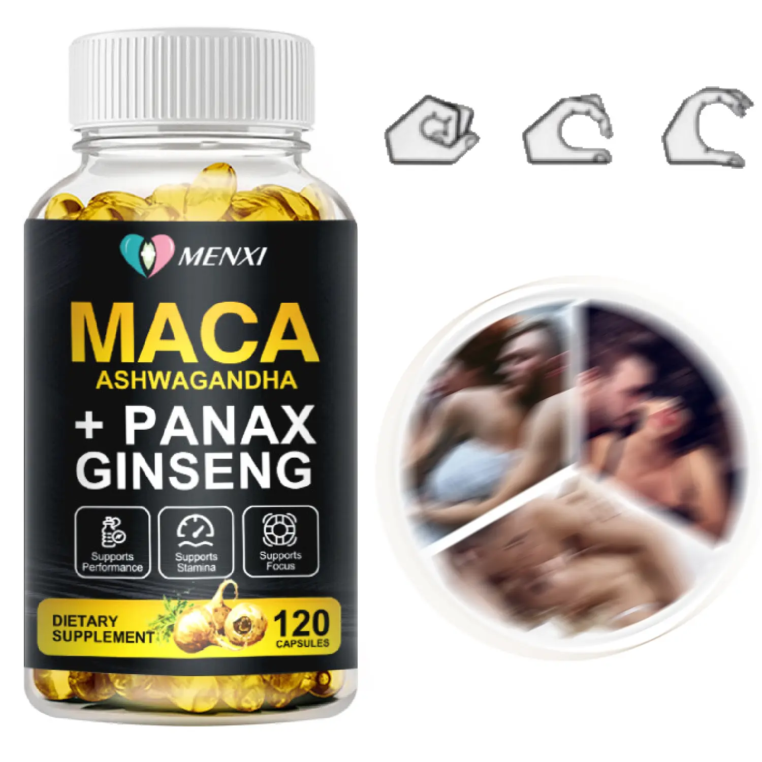 Organic Maca Root 10000mg Dietary Supplement Capsules - Herbal Blend with Ashwagandha, Panax Ginseng for Daily Healthcare & Fitness Wellness