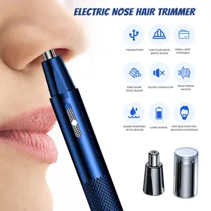 2-in-1 Rechargeable Hair Trimmer, Men's Ear and Nose Hair Trimmer, Eyebrow & Nose Hair Clippers, Easy to Clean