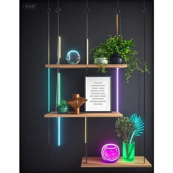 3 Tier Floating Shelves for Wall Decor, Rustic Wood Rope Storage Organizer, Boho Style Hanging Shelves for Home Bedroom Kitchen, Space Saving Wall Mounted Shelf with Natural Finish Minimalist Decorative Installation Plant Wooden