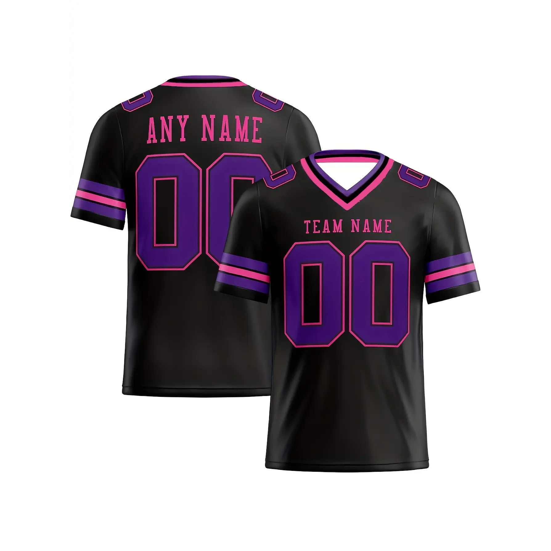 [XXS-7XL] Mesh Fabric Men's Custom V-Neck T-Shirt Jersey - Personalized Team Jersey
