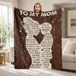 Gifts for Mom Soft Cozy Flannel Throw Blanket, Mothers Day Birthday Gifts for Mom from Son, Mom Gifts, Blanket Presents for Mother's Day, Christmas, Birthday Presents for Mother,