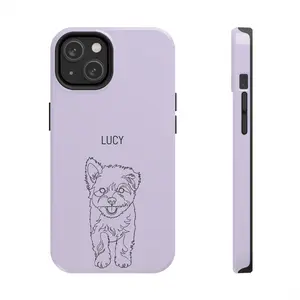 Personalized Cute Puppy Sketch Phone Case | Tough Phone Case