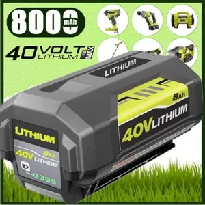 8.0Ah Replacement for Ryobi 40V Battery OP4026 OP4040 OP4050, Compatible with Ryobi 40 Volt Cordless Power Tools