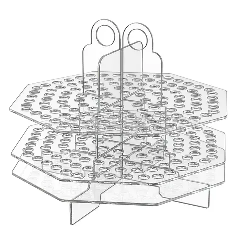 120 Slot Pen Holder Clear Acrylic Organizer Non Spinning Desktop Marker Paint or Makeup Brushes Lip Eye Liner Office Art Studios Classroom Salons Stationary Space Saving (Spinner Not Included) by 321 Plastics