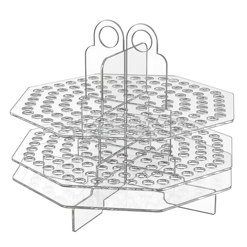 120 Slot Pen Holder Clear Acrylic Organizer Non Spinning Desktop Marker Paint or Makeup Brushes Lip Eye Liner Office Art Studios Classroom Salons Stationary Space Saving (Spinner Not Included) by 321 Plastics