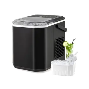 COSTWAY - Ice Maker Countertop with Self-Cleaning for Home Kitchen Office Party-Black