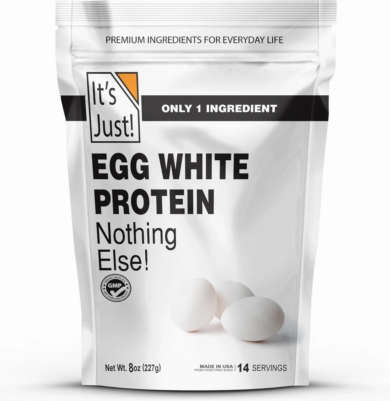Egg White Protein Powder, Made in USA from Cage-Free Eggs, Dried Egg Whites (Unflavored, 8oz)