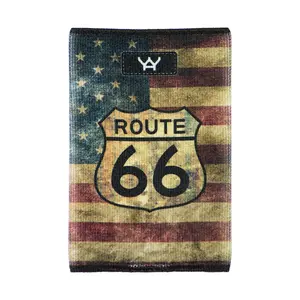 212 MAIN Men's Route 66 Minimalist Eco-Polyester RFID-Safe Slim Wallet - Front Pocket Use, Card Slots Storage Solution, Secure Hold, Woven Elastic