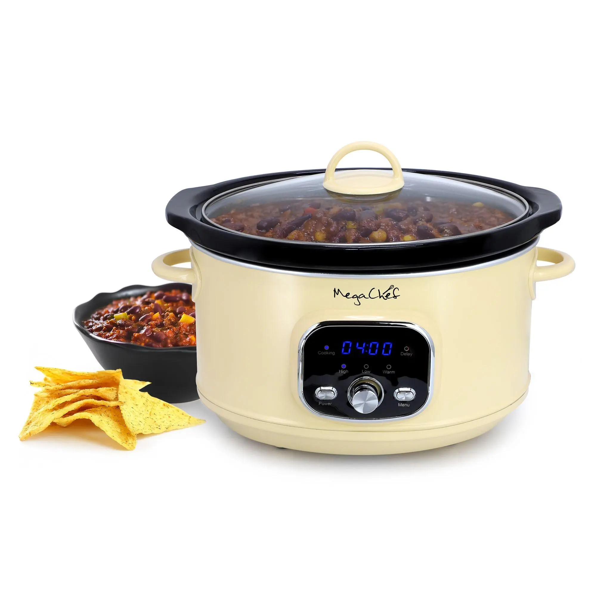 MegaChef 3.7 Quart Round Electric Slow Cooker MegaChef 3.7 Quart Round Electric Slow Cooker