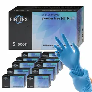 FINITEX Blue Nitrile Gloves 3.2Mil 200pcs/Box Food Safe Latex-Free Powder-Free Textured Fingertips for Food Prep Cleaning Beauty Lab Work Unisex Style Cleaning Gloves, Spring Valentine Holiday Love Gifts