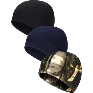 3 Pieces Winter Warm Skull Cap Soft Fleece Beanie Hat Thick Windproof Watch Cap Skiing Outdoor Warm Colored for Men Women