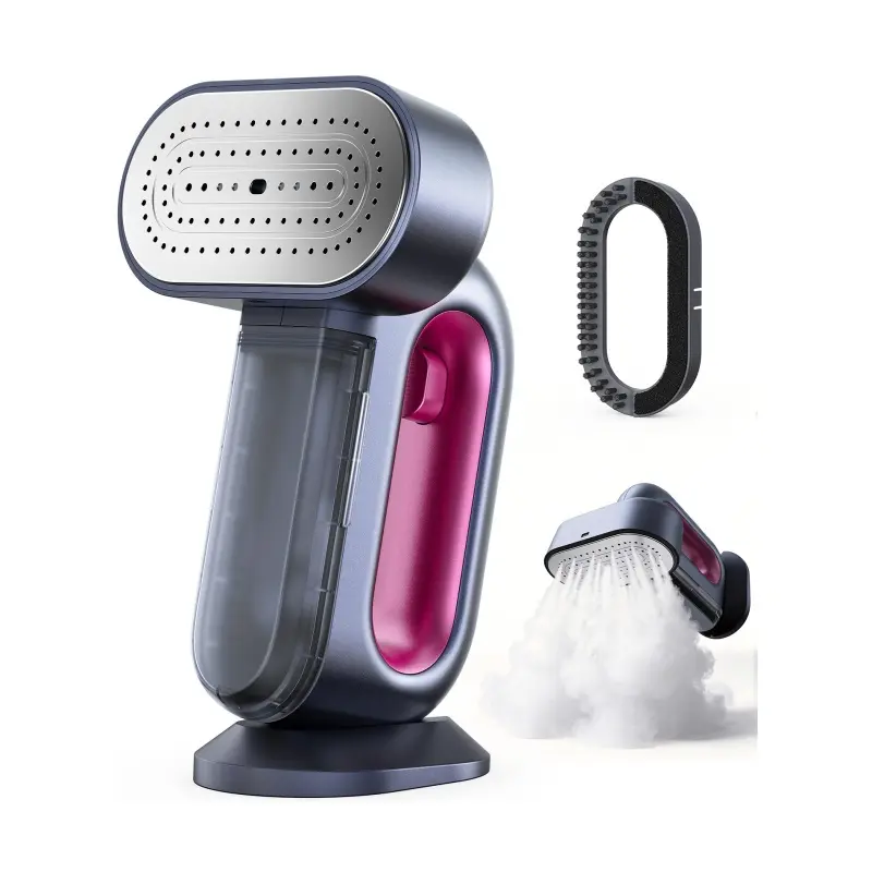Jack&Rose Portable Handheld Garment Steamer for Heavy Coats, Turbo Boost Strong Penetrating Steam, 140℃ Constant Temp Panel 210ML Self-Clean Clothes Steamer