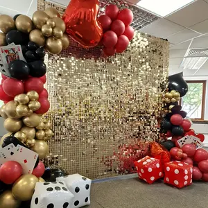 Glitter Wall Backdrop, Shimmer Wall Backdrop, 4 Sheets Gold Sequins Background Panels, Birthday Photo Booth Decor, Anniversary Wedding Engagement Party Supplies