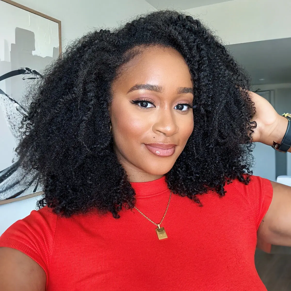 [Wear Go Half Wig] OQ HAIR Invisible Hairline Afro Curly Glueless 3 In 1 Half Wig 180% 250% Density Seamless Flip Over Wig Human Hair With Drawstring Beginner Friendly #dealsforyoudays