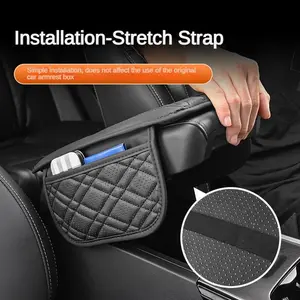 Car Armrest Riser Storage Pad Car Armrest Box Universal Car Armrest Cushion Elbow Central High-Grade Leather Padding, Comfortable and Durable