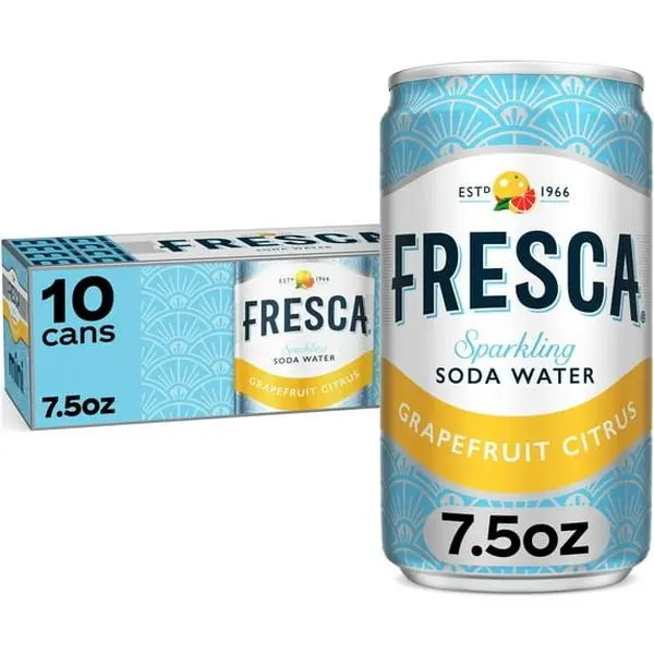 Fresca Citrus Soda Pop Fridge Pack, 7.5 fl oz, 10 Pack Mini Cans