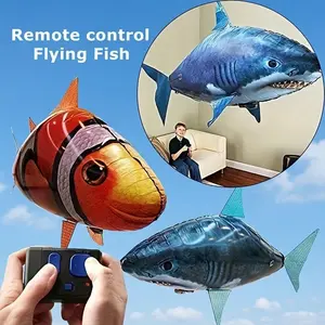 Remote-controlled shark toy, swimming fish, infrared remote-controlled animal toy, flying balloon, clownfish toy, party decoration balloons, anti-gravity indoor toy that floats in the air