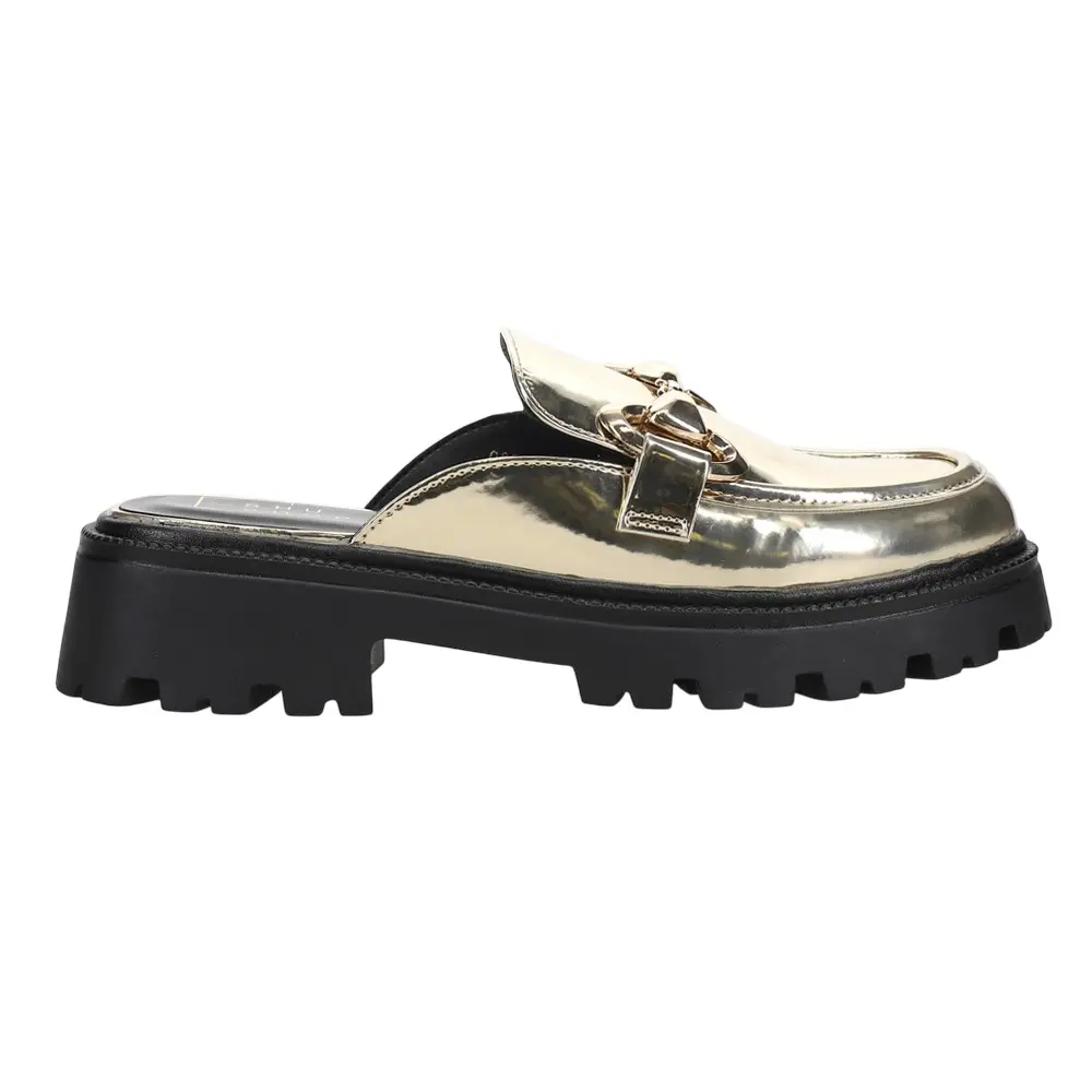 Shu Shop Womens Tiffany Metallic Mules Casual - Gold