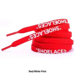 Red Printed Shoelaces for Men's and Women's Footwear
