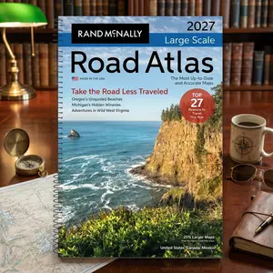 Rand McNally 2027 Large Scale Road Atlas: Ultimate USA Travel Map Book, Clear Large Print Road Navigation, Interstate & Backroad Planning Guide, Car Travel Essentials, RV Adventure Companion & Long Distance Driving Atlas
