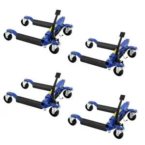 [fathers day gift]Heavy Duty Hydraulic Wheel Dolly Jack Set – 4 Pack, 6000LBS Total (1500LB Each), Foot Pedal, 360° Rollers, Fits Up to 12" Tires, Ideal for Car, Truck, RV, Garage Moving, Blue, Ideal Christmas Xmas Birthday Gifts for Women Men Friends
