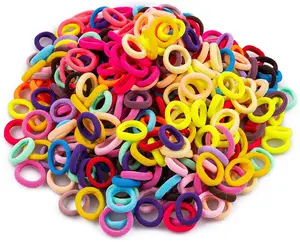 350 PCS Multicolor Cotton Hair Ties – Small Baby Hair Elastics for Kids and Girls, No Crease Finger Ponytail Holders