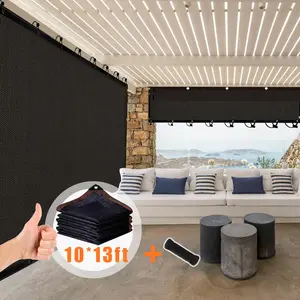 90% Blackout Cloth (Black) - 10 x 13ft UV-Resistant Shade Net with Reinforced Rivets, Suitable for Outdoor Adventures / Camping / Garden / Patio / Greenhouse.Mesh Shade Cloth