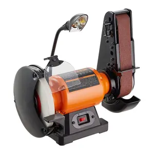 8-Inch Bench Grinder With 2 x 28-Inch Belt Sander Combo, Dual Belt And Wheel Grinder, 2.5-Amp Induction Motor For Metalworking, Sharpening, Grinding, Polishing, Deburring And Workshop Projects