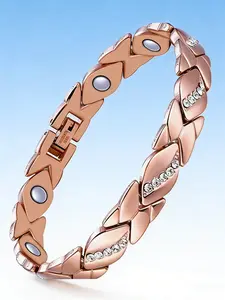 🔥 Copper Magnetic Bracelet with Crystals | Energy Healing Bracelet, Elegant Healing Therapy Jewelry, Pain Relief & Improved Circulation, Stylish for Daily & Special Occasions
