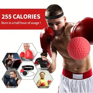 Boxing Reaction Ball with Headband, Boxing Training Equipment, Single Difficulty Level, Ideal for Reaction Ability, Agility, Punch Speed, Fighting Skills, Hand-Eye Coordination Training