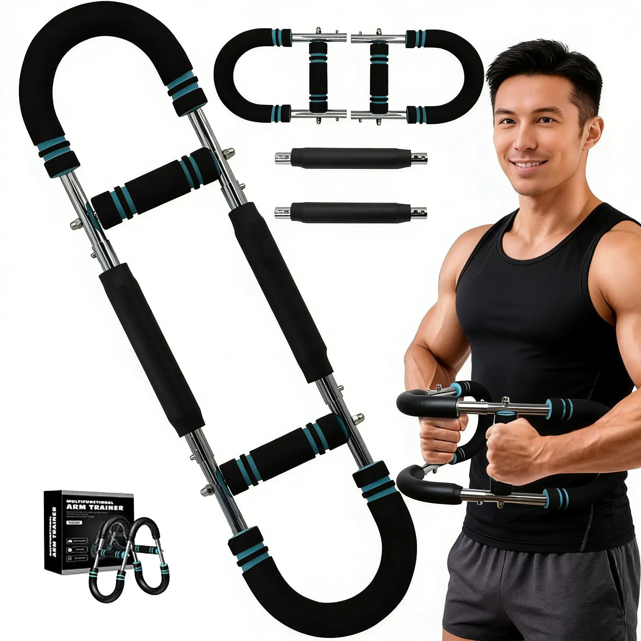 Spring Twister 60-100lb Adjustable Power Twister Bar, Portable Chest Clip Trainer with ...