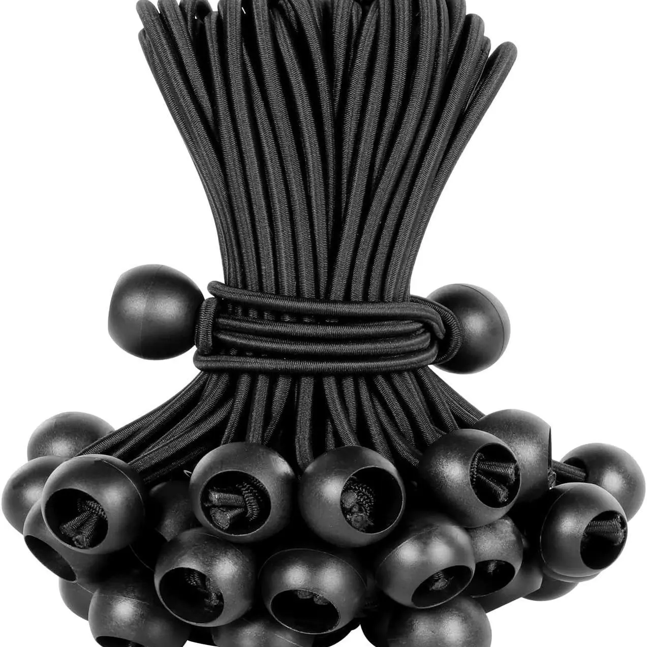 Ball Head Bungee Cord, 50pcs/set 6 Inch UV Protection Wear-resistant Heavy Duty Bungee Cord, Canopy Tarp Tie Down Bungee Ball, Camping Wind Rope, Elastic Bungee Rope, Durable Tie Downs, Bungee Cords Heavy Duty Outdoor