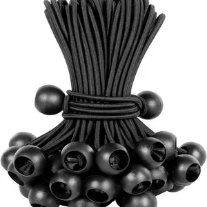 Ball Head Bungee Cord, 50pcs/set 6 Inch UV Protection Wear-resistant Heavy Duty Bungee Cord, Canopy Tarp Tie Down Bungee Ball, Camping Wind Rope