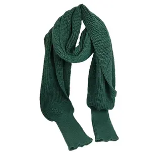 Fashion Culture Women's Emmi Soft Knit Shrug Sweater Scarf with Sleeves, Hunter Green