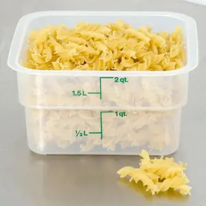 Cambro CamSquares 2 Qt. Translucent Square Polypropylene Food Storage Container with Green Lid Airtight Kitchen Transparent Utensils foodstorage freezersafe containers needs tiktok shop must have s food cover microwave-safe