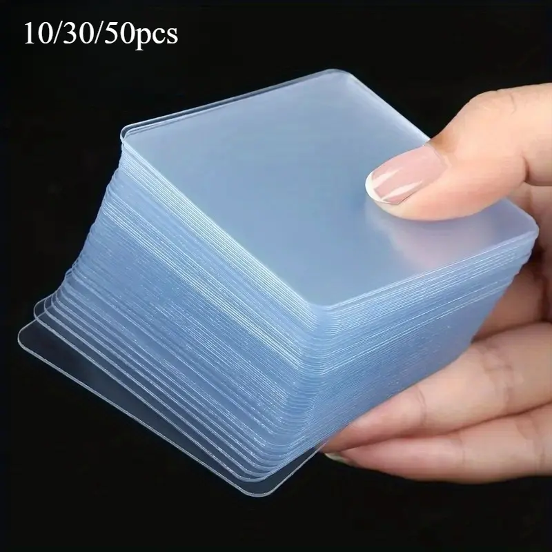 10/30/50pcs Heavy Duty Strong Adhesion Durable Double Sided Self Adhesive Pads, Removable Clear Nano Tape, 60mm Square Sticky Pads, Oil Proof, No Glue Left