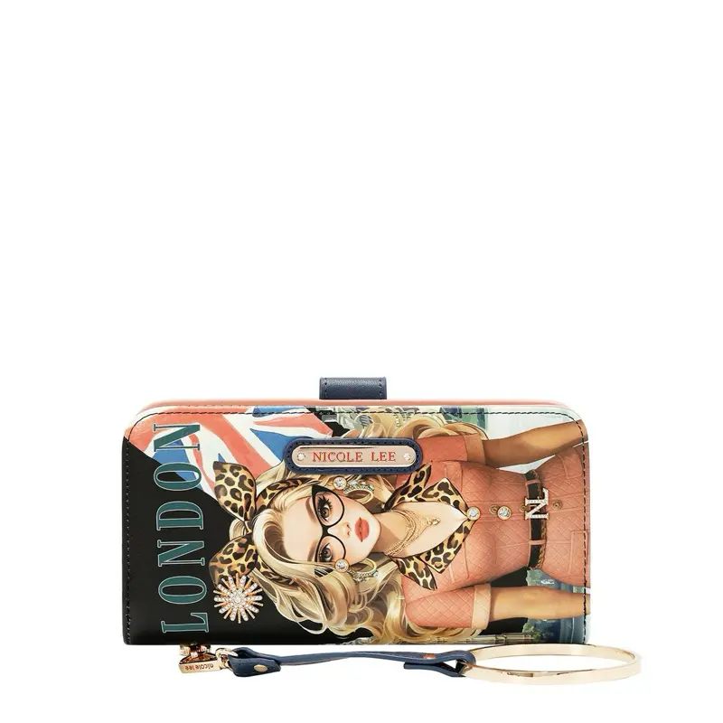 Women's Signature Bifold Wallet Wristlet - Casual Chic Elegant Vegan Leather, Vibrant Artwork, Compact Design, Multiple Card Slots, Zip-Around Closure, Ideal for Everyday Use