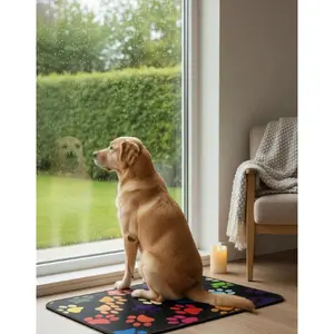 Paw Print Fiesta Mat - Dog Mat - Pet Mat